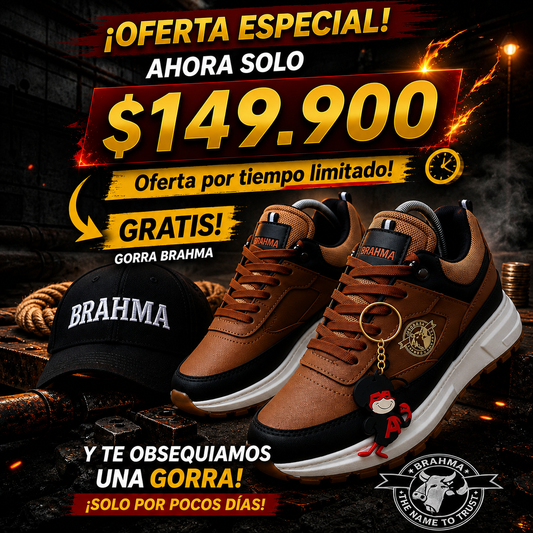 🔥 PROMO 2x1 Zapatos Brahma + Gorra GRATIS